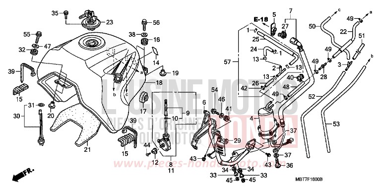 FUEL TANK for Varadero ABS ECLIPSE ORANGE METALLIC (YR290) from 2008